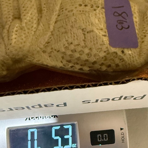 VTG Fashion Bug S Tie Front Knit Top Cream Sheer Crochet Coquette Cottage Y2K - Picture 8 of 8